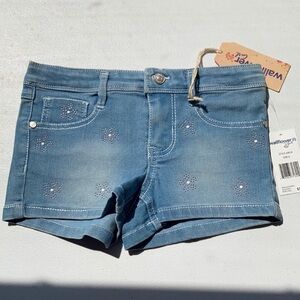 3/$12 Wallflower jean short bead like flower accent boho casual summer girls 6